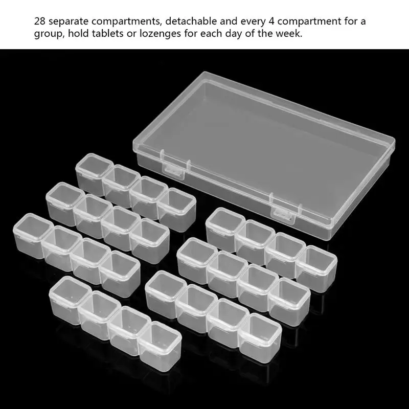 

8/10/24/28 Lattices Dismountable Diamond Painting Box Embroidery Accessories Rhinestones Boxes Cross Stitch Cases Storage