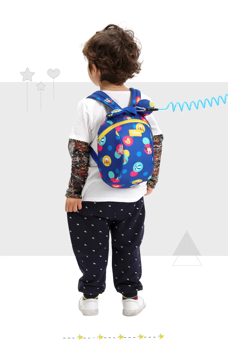 Disney Minnie модная школьная сумка, очаровательные ремни рюкзак ремень безопасности пакет 1,2 м анти-потеря открытый мешок ребенок Хранитель