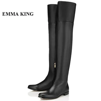 

Fashion Design Femme Thigh High Boots Black Brown Slouch Over The Knee Boots Gladiator Round Toe Chunky Heels Dress Shoes Women