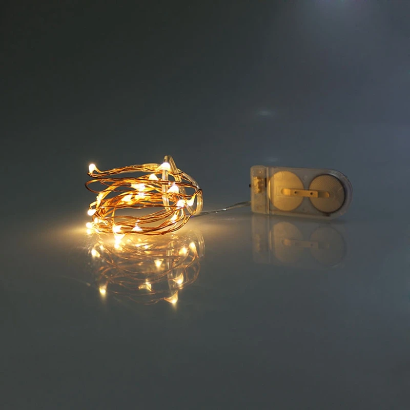 2 шт. м 20LED сказочные огни на батарейках гирлянда медная проволока гирлянды лампы