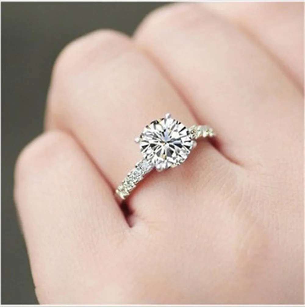 Round Brilliant Solitaire Solid 585 White Gold 1 Ct Test Positive Round Brilliant Solitaire Solid 585 White Gold 1 Ct Test Positive Engagement Ring For Women Wedding Anniversary In Rings From Jewelry Accessories On