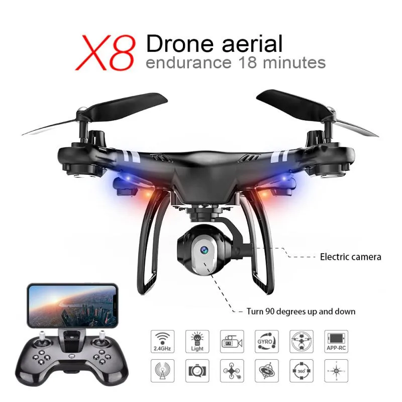 XGODY RC Drone con cámara 0.3MP HD cámara profesional FPV RC Quadcopter Mini 2,4 Ghz WIFI avión para el regalo de los niños