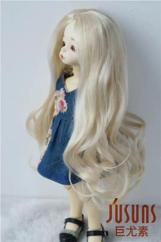 JD028B 1/6 длинный курчавый BJD синтетический, мохеровый, для куклы парики 6-7 дюймов YOSD Модная Кукла парик для шарнирной куклы аксессуары