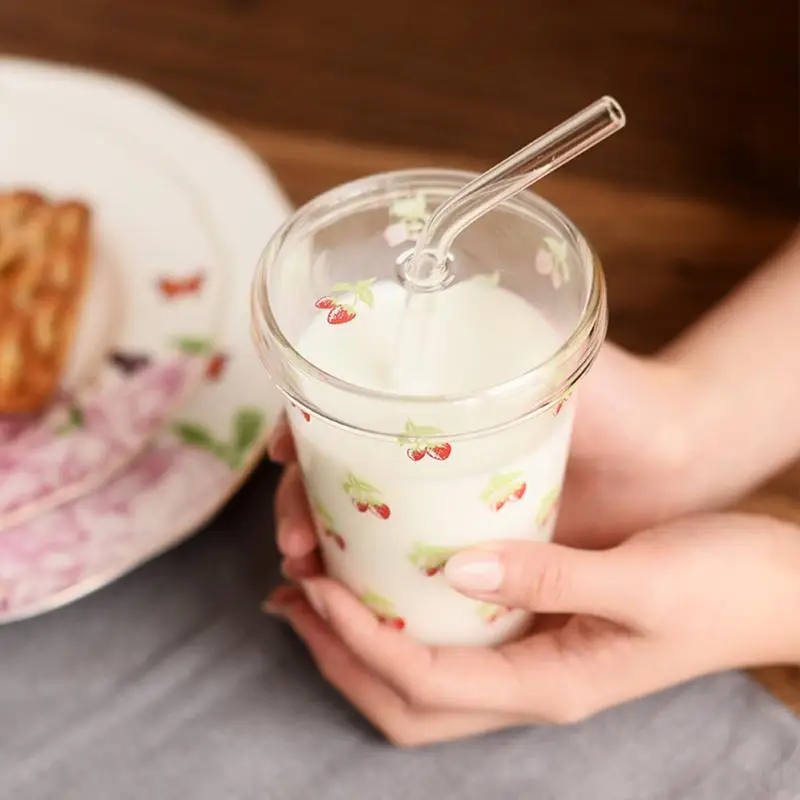 1 шт. красочная изогнутая стекляная соломинка для питья Коктейльная гостиная