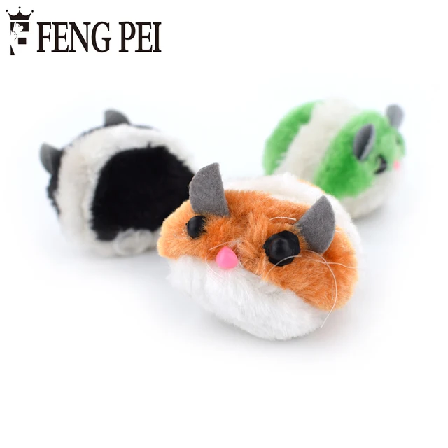 plush vibration cute fat rat mouse toys for cat pulling chain shock