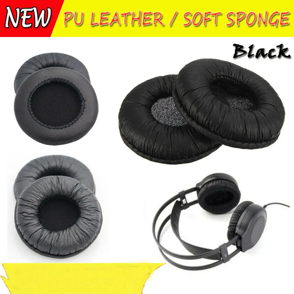 

1 Pair PU Leather Ear Pads Cushion for Sennheiser PX100 PX200 Black Color