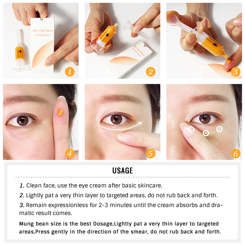 OMY LADY 5 шт. EyeCream мгновенное удаление очков укрепляющие глаза против отечности