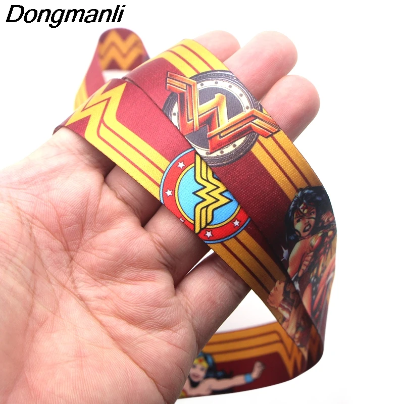 P3378 Dongmanli Wonder Woman брелок для ключей, держатель для Id значка, держатель для ID карты, для спортзала, для мобильного телефона, USB, держатель для значка, ключевой ремень