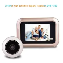 Домашняя безопасность ночного видения PIR глазок дверной глазок камера батарея питание электронный дверной звонок 2,4 дюймов ЖК-дисплей цветной экран