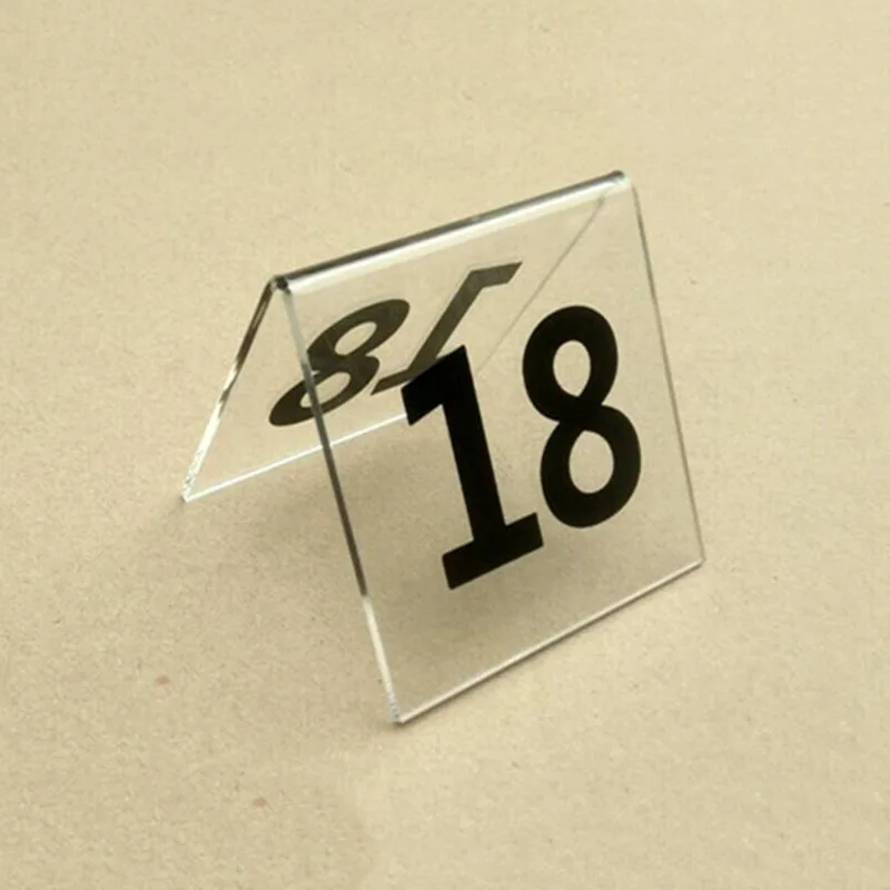 Tent Style Numbers Sign Aspire 10PCS Acrylic Table Numbers Table Number Card for Restaurant Wedding Reception-Black-Number 11to20 