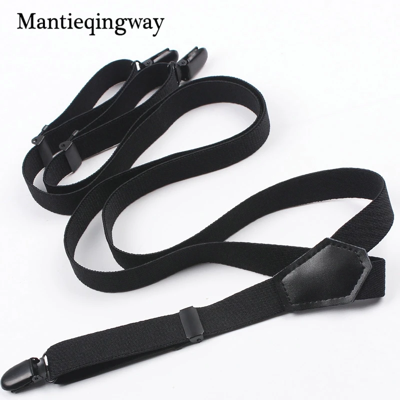 Mantieqingway эластичные регулируемые шорты подтяжки мужские деловые широкие повязки