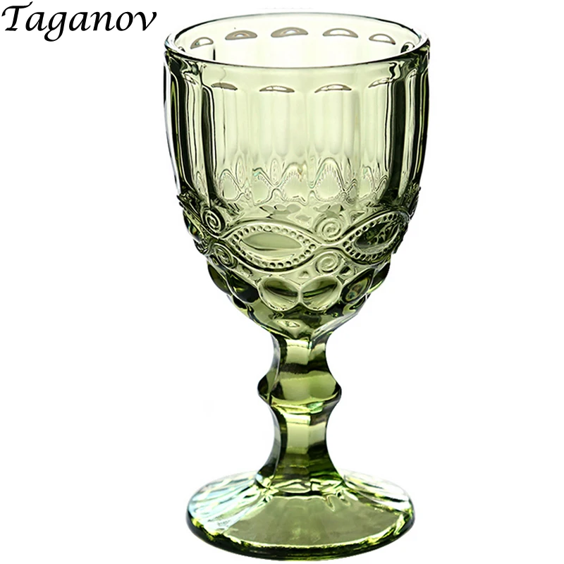 

Wine Glasses Wedding Party Cup Transparent Decorations Anaglyph Vintage Gift Kitchen Dining Bar Drinkware Red 50JB020