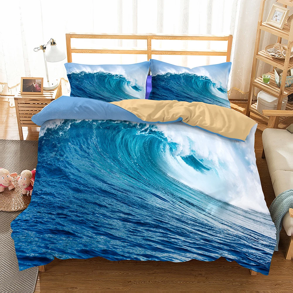 Fanaijia 3d Bedding Set Queen Size Kids Beach Duvet Cover With