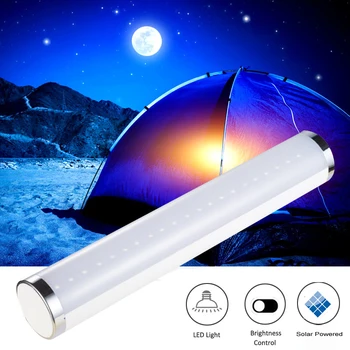 

Solar Powered LED Tube Bulb Lamp for Emergency Indoor and Outdoor Camping First Aid LED Light Brightness Adjust USB Rechargeable