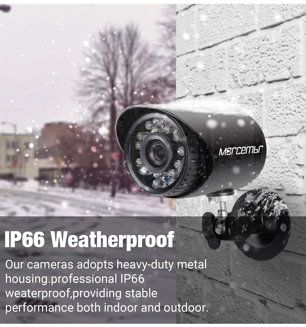 7  Morcembr Video Surveillance System 1MP 4CH CCTV  Camera System 720P 4CH AHD DVR  infrared Video Surveillance Cameras