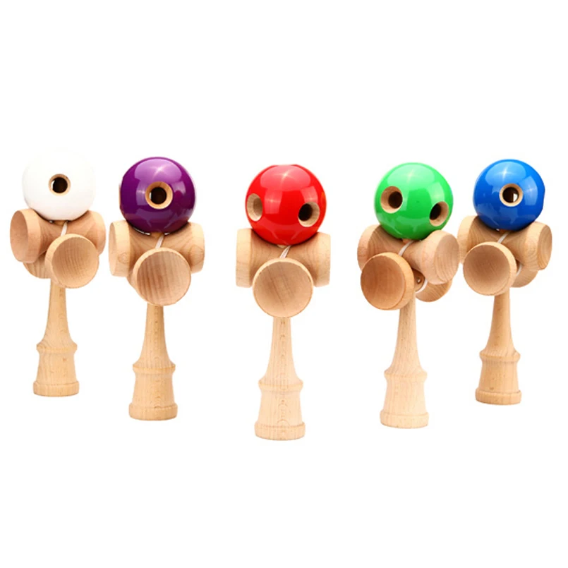 5 отверстий чашка деревянная Kendama Традиционная игрушка мяч игра PU крашеный
