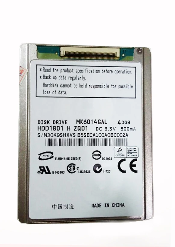 Новый mk6014gal 1.8 "ce 40 ГБ HDD для Sony Удобная камера DV XR150E sr68e sr47e sr45e sr65e xr100e sr200e sr300e sr200e жесткий диск