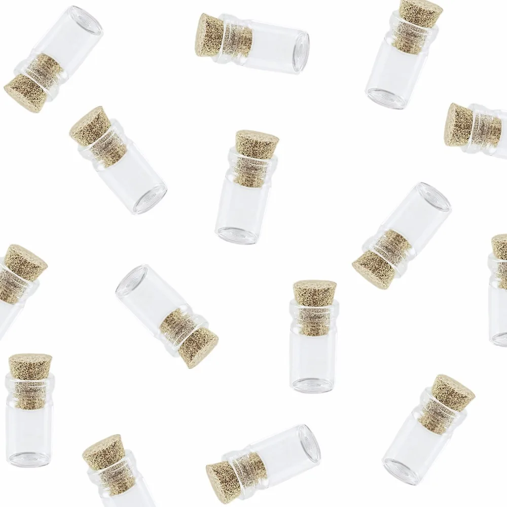 

50pcs Mini Tiny Clear Glass Jars Bottles with Cork Stoppers for Arts & Crafts, Decoration, Party Favors,Pendant Jewelry