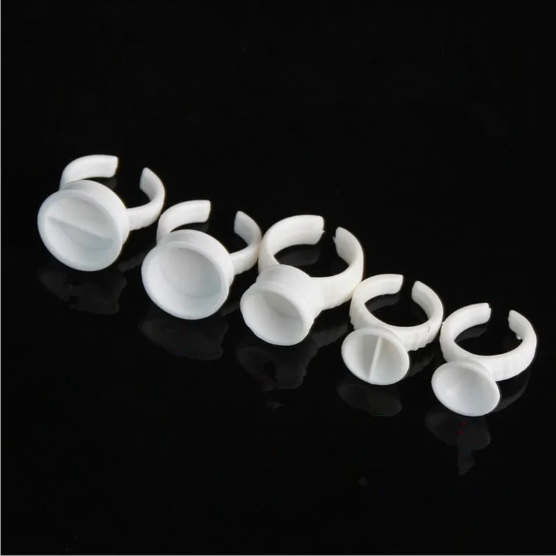 

Disposable 100pcs Tattoo Ink Rings Cups S/M/L Permanent Makeup Pigment Holder Eyebrow Eyelash Extension Glue Divider Container