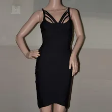 Top Qualität Schwarze Ärmellose Sling Verband-kleid Verband-kleid-cocktailparty-nettes Bodycon Kleid