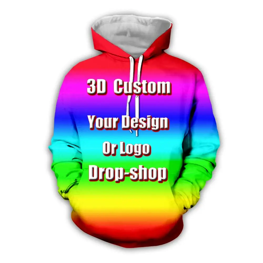  DIY Custom Full printing 3D Hoodies Create Design Photo/You Want Pattern Personalized Customized Zi