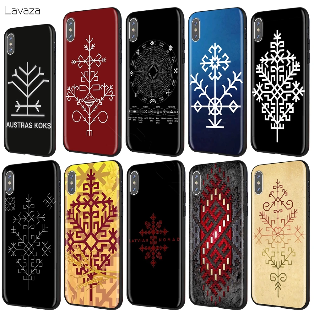 Lavaza Латвийский в этническом стиле Солнца Дерева Austras Кокс чехол для iPhone 12 11 Pro XS Max
