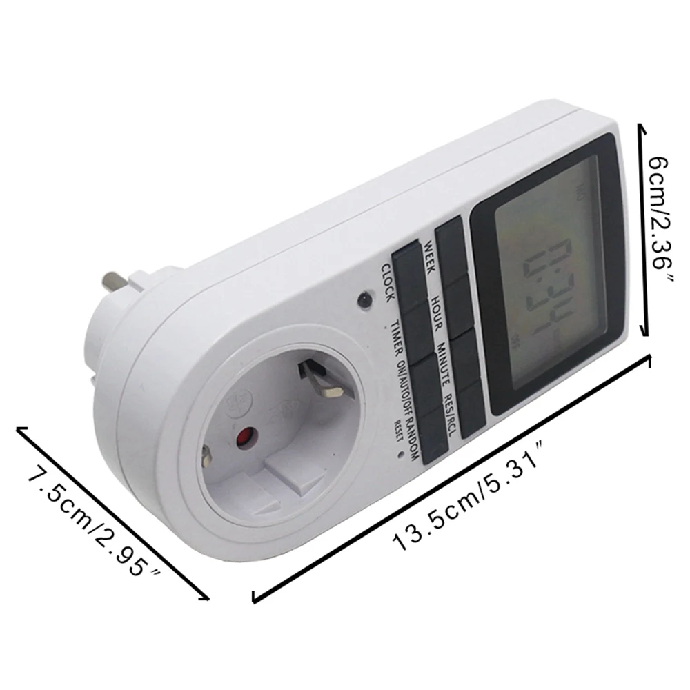 Prise EU Prise Électrique Numérique avec Minuterie Prise Minuterie 220V  Contrôle du Temps 7 Jours Programmable Minuterie Commutateur Compte À  Rebours