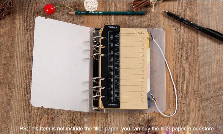 12 Creative Ring Binder B5A4567 PP Notebook Accessory Sheet Shell  office & school supplies Stationery Transparent Concise 6 Holes