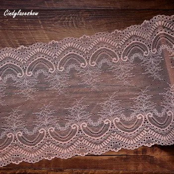 

22cm Wide Stretch Lace Trim Bra Ribbon Dark Pink Sewing Elastic Lace Fabrics Underwear Garment Clothes Bra Accessories DIY