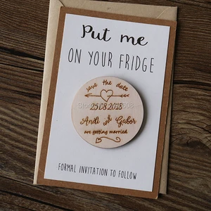Rustic Save The Date Magnets, Wedding Save The Dates, Rustic Save The Dates, Wooden Magnet, Personalized Round Wood Save The Dates