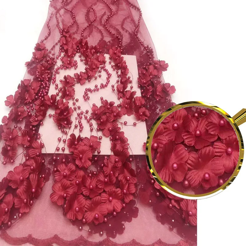 Red Hot Sale African Lace Fabric With Stones 2018 Fashion French Nigerian Bridal High Quality For Women | Дом и сад