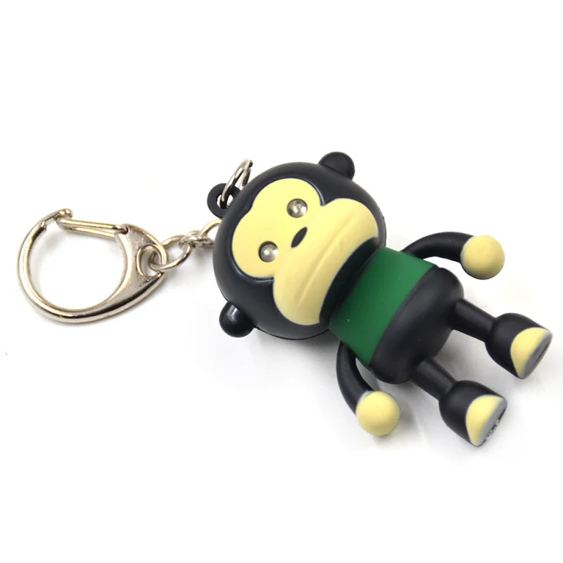 Lychee 1 piece Multi Color Plastic Cute Monkey Key Chain Hanging Key