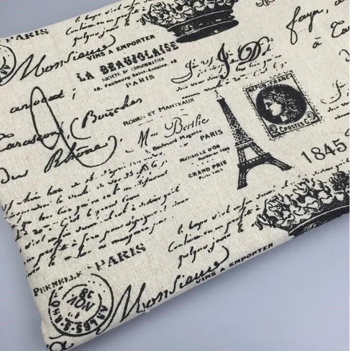

Alphabet crown mashup pattern fabric linen cotton printed gray cloth for decorative cloth/sofa/tablecloth/cushions