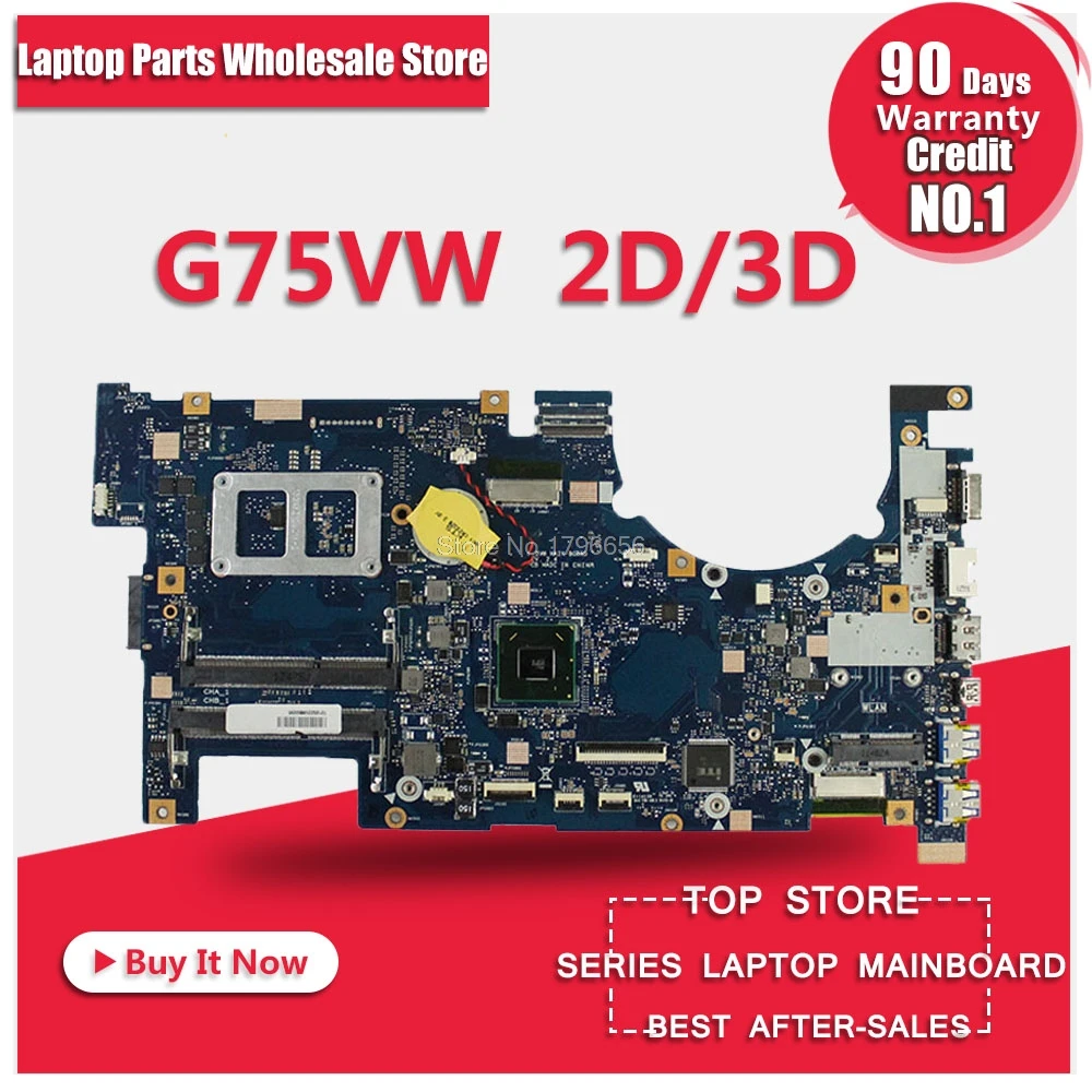 ^Cheap Original Laptop Motherboard 60-N2VMB1501-B07 for ASUS G75VW 2D Connector DDR3 Non-integrated