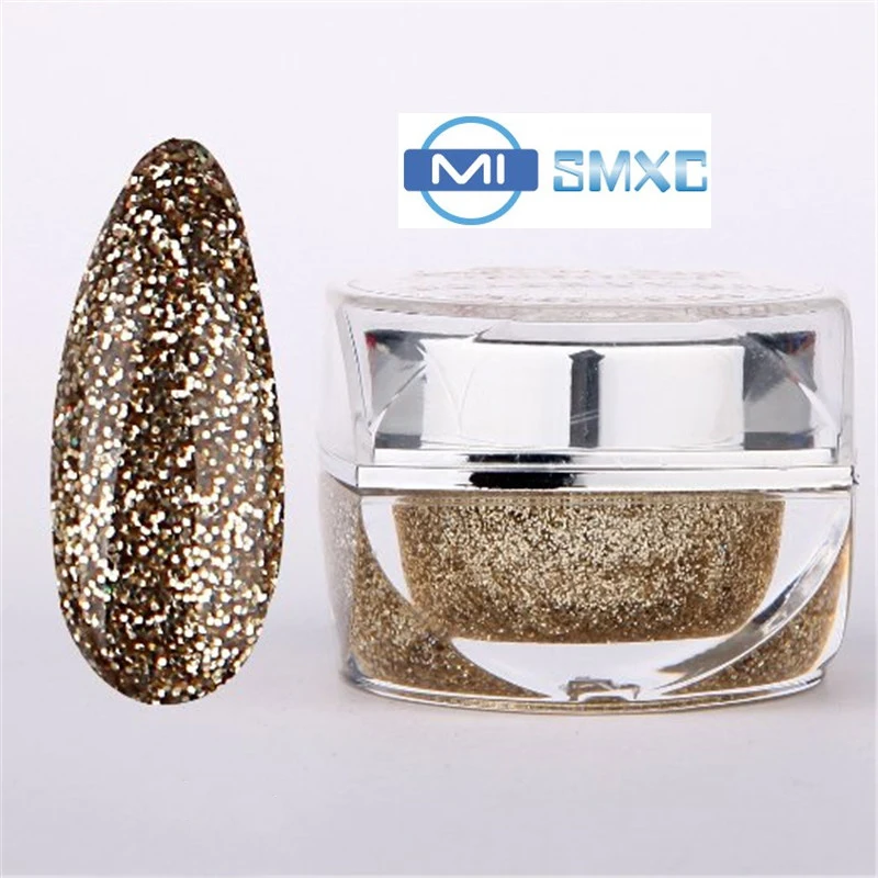 MISMXC 20ML 0 8OZ High Quality Soak Off UV Gel Shiny Colors Glitter font b Powder