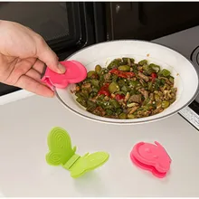 2 шт. силиконовых кейсов теплоизоляция микроволновая печь поверхность плиты блюдо Скоба-подставка держатель зажим бабочка Кухня тепловой изоляционный зажим 5ZCF206