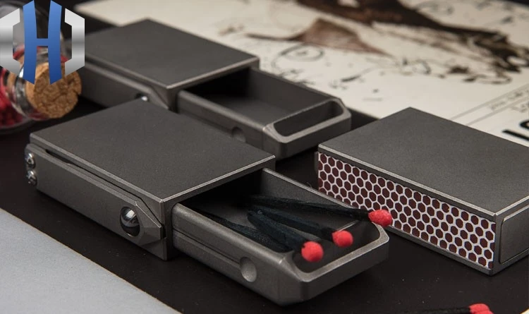 Caixa de Armazenamento Tático ao ar Criativo Portátil Compacto Liga Titanium Draw Matchbox Livre Edc 5 Criativo portátil compacto edc liga titanium draw