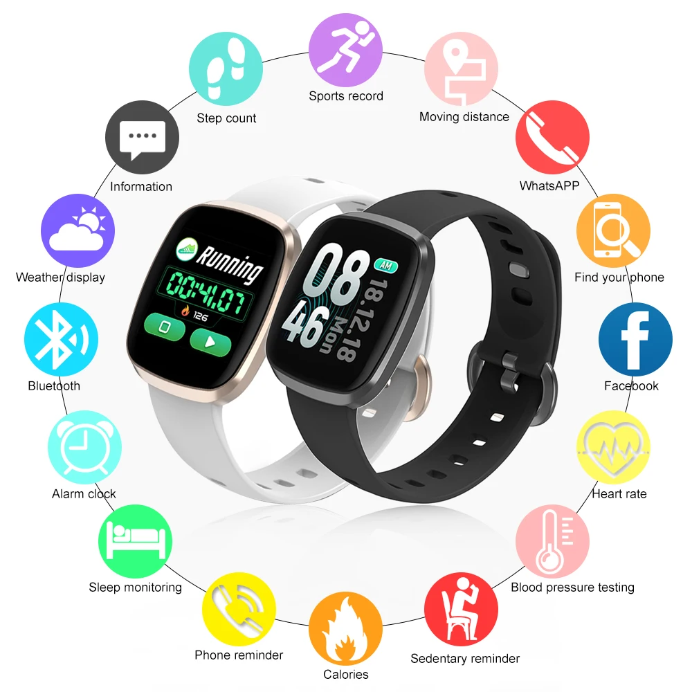 Smart Watch Men Women Waterproof Smartwatch Fitness Tracker Heart Rate Monitor Blood Pressure Sport Smart band For iOS Android