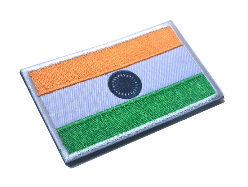 Индийский флаг высокого качества вышивка заплатка для одежды одежда наклейки с крючками/петля 8*5 см