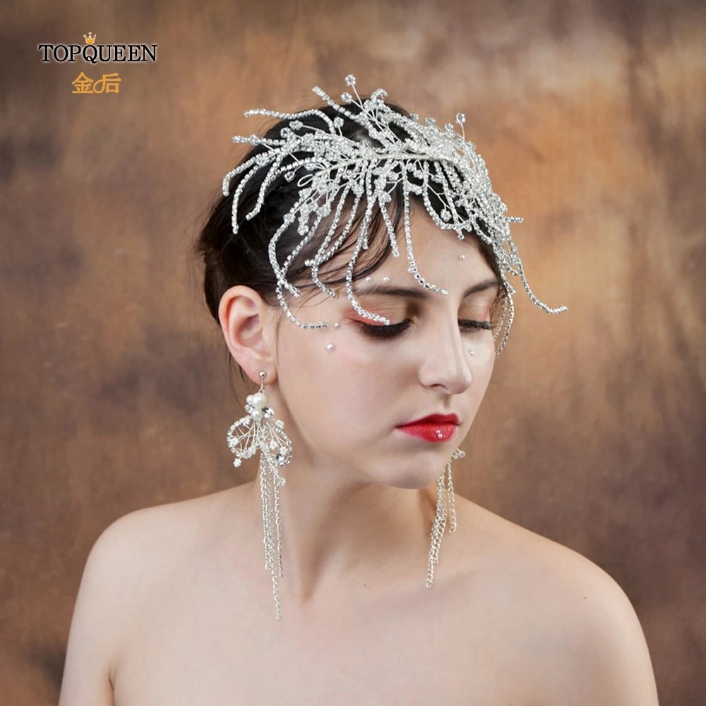 

TOPQUEEN HP202 Wedding Bridal Hair Accessories Bridal Tiara Wedding Tiara and Crown of Rhinestone Bride Hair Jewelry By Handmade