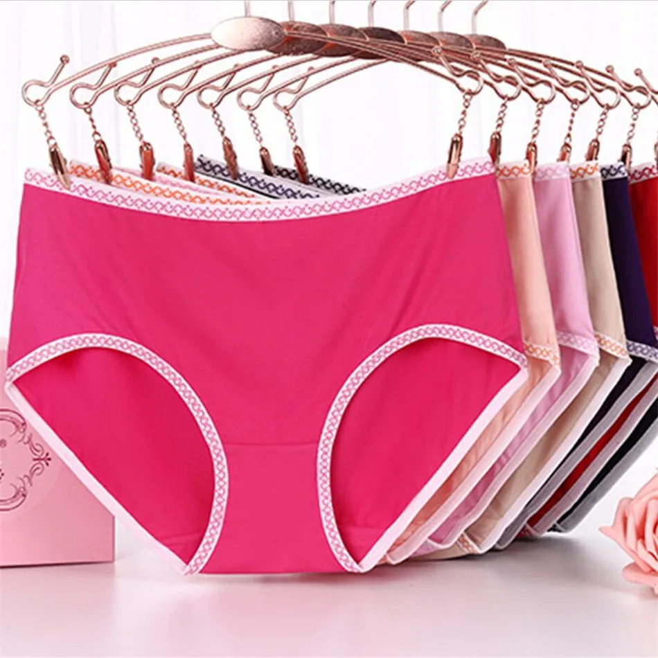 10pcs/pack New Arrival Lady/Girls Polyester Briefs Cute Soft Women Underwear 2018 Big Size