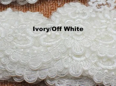 YACKALASI 5 ярдов/партия великолепное свадебное кружевное белое свадебное платье с поясом аппликация швейная одежда отделка 6,5 см - Цвет: Ivory
