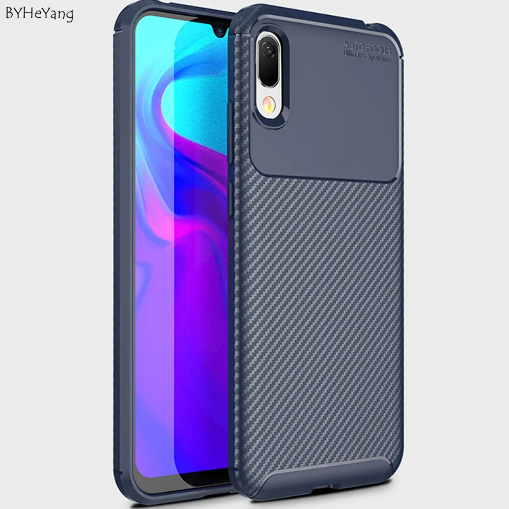 cheap For Huawei Y6 Pro 2019 Case Soft Silicon Cover Carbon Fiber TPU Shockproof Case For Huawei Y6 Pro 2019 Y 6 Pro Y6Pro 2019 bags