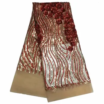 

wholesale! 5yards african lace fabric with sequins lace fabric nigerian lace fabric 2019 high quality lace fabric free shipping