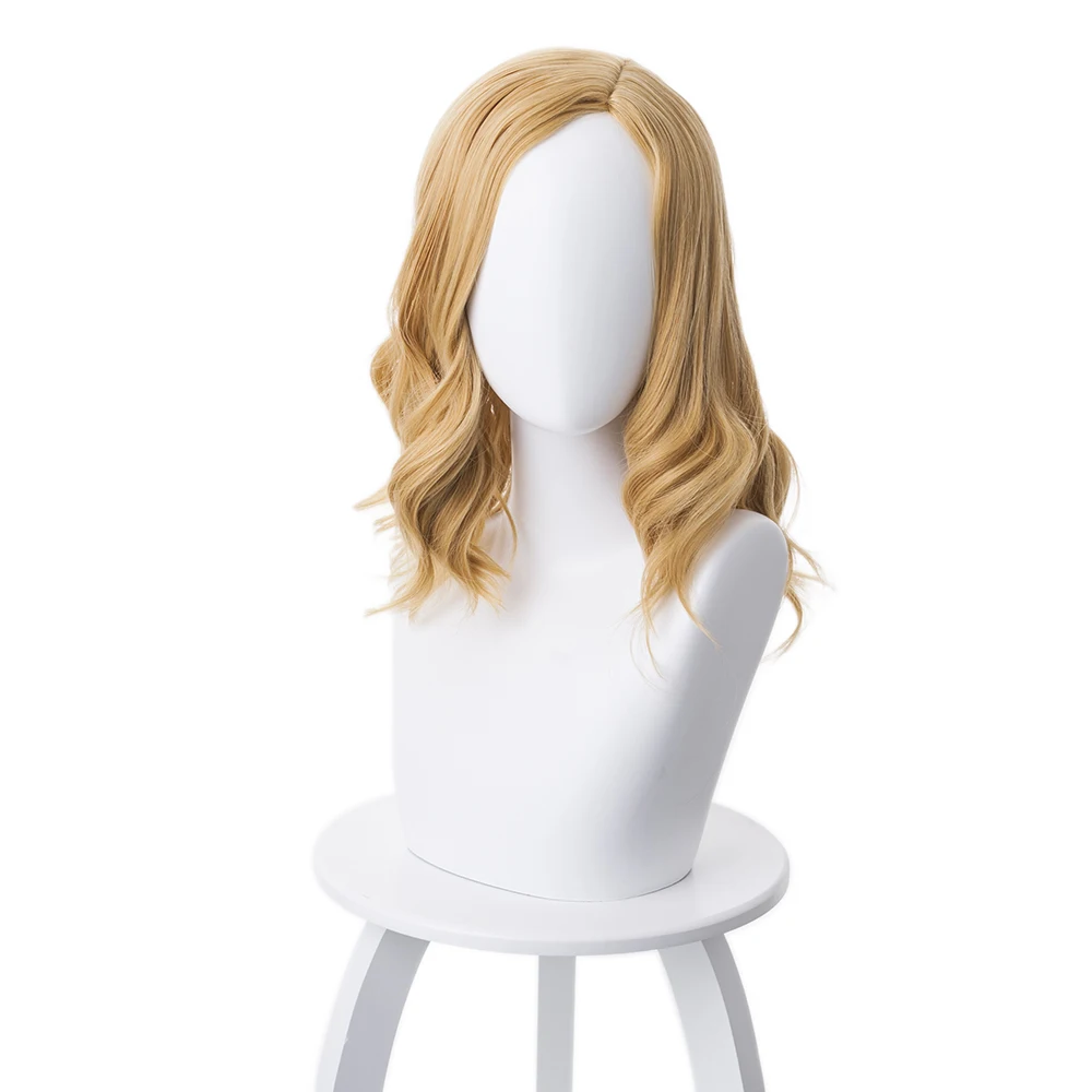 Avengers Endgame Captain Marvel Carol Danvers Curly Wig Cosplay Costume Women Heat Resistant Synthetic Hair Wigs