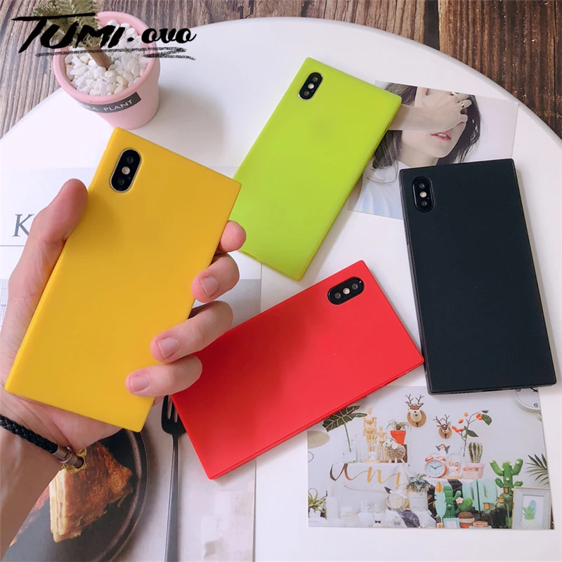 Квадратный силиконовый чехол из ТПУ для iPhone XS Max Xr 7 8 6 6s Plus 7Plus 8Plus мягкие