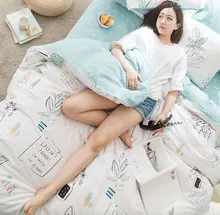 Cute plant single double bedding sets adult teen,100%cotton twin full queen king bedclothes bed linen pillow cases quilt cover