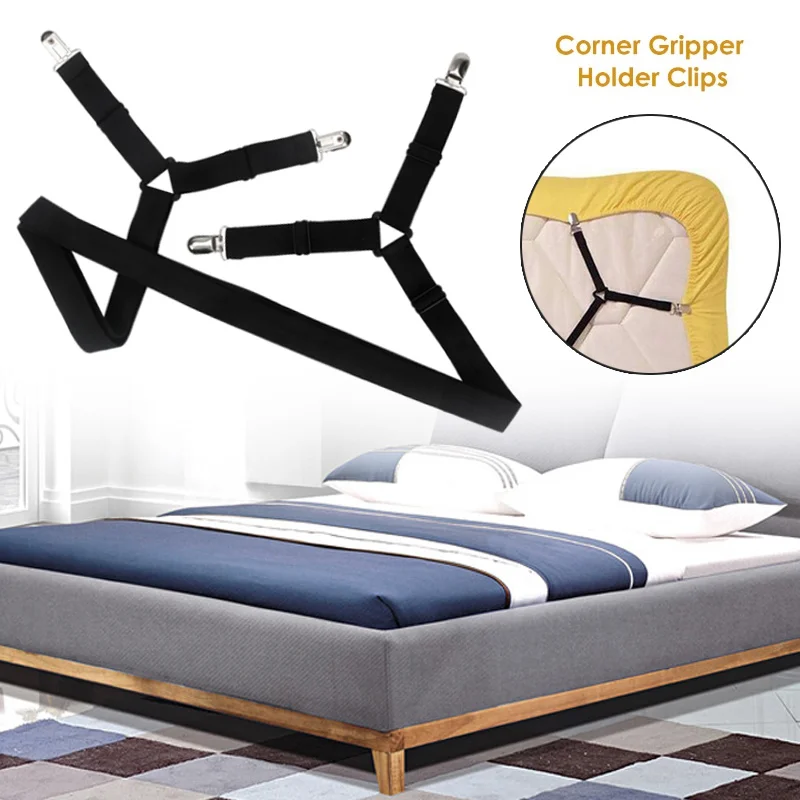 

Bed Sheet Clips Fixing Clip 4 Corners Suspenders Straps Adjustable Home Non Slip 2Pcs/Set Mattress Long Elastic Sofa Cushion