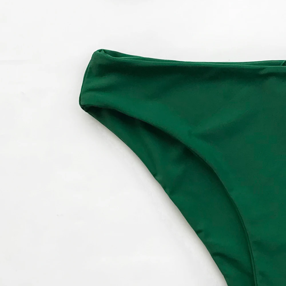 Cupshe, зеленый Одноцветный комплект бикини для женщин, пуш-ап, с вырезами, Одноцветный, две части, купальник,, пляжный, на бретелях, сексуальный купальник, купальники