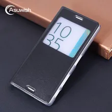 

Luxury Bag Shockproof Window View Shell Flip Cover PU Leather Case For Sony Xperia X F5121 Dual F5122 Mobile Phone Case Cover